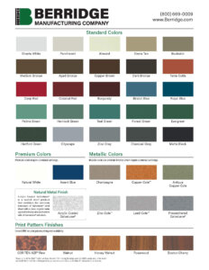 Berridge Manufacturing Company Color Chart