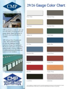 Construction Metal Products Color Chart