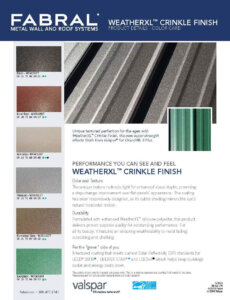 Fabral WeatherCL Crinkly Finish Color Chart