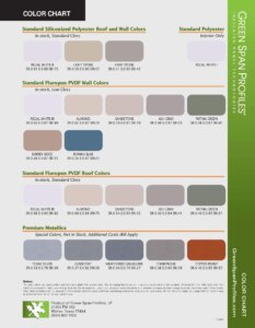 Green Span Profiles Color Chart