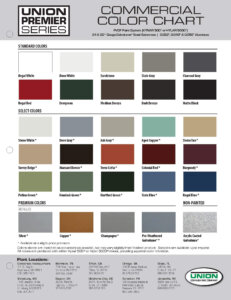 Union Corrugating Commercial Color Chart